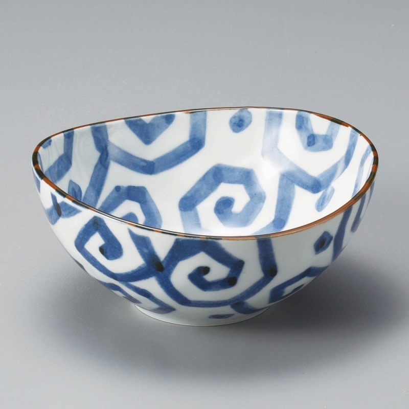 金正陶器 渦唐草楕円4.0鉢 1個(ご注文単位1個)【直送品】