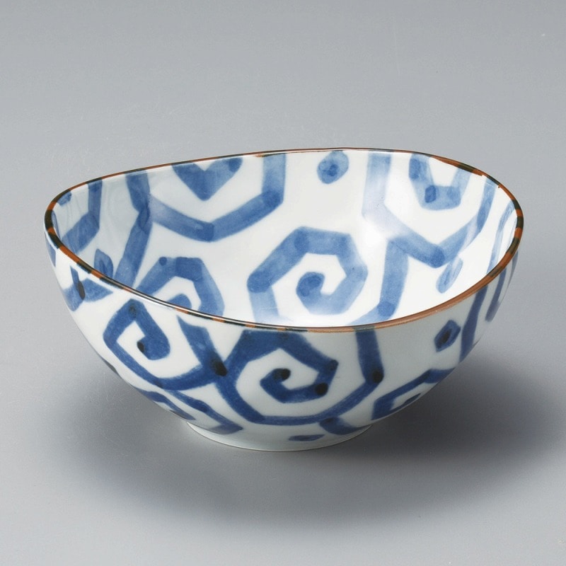 金正陶器 渦唐草楕円5.0鉢 1個(ご注文単位1個)【直送品】