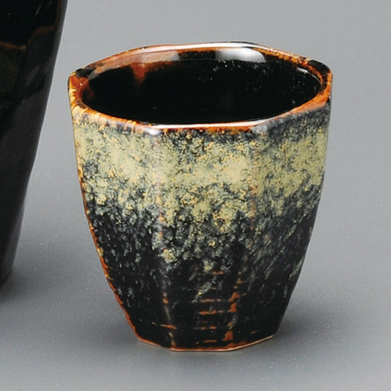 金正陶器 天目白吹十角グイ呑 1個(ご注文単位1個)【直送品】