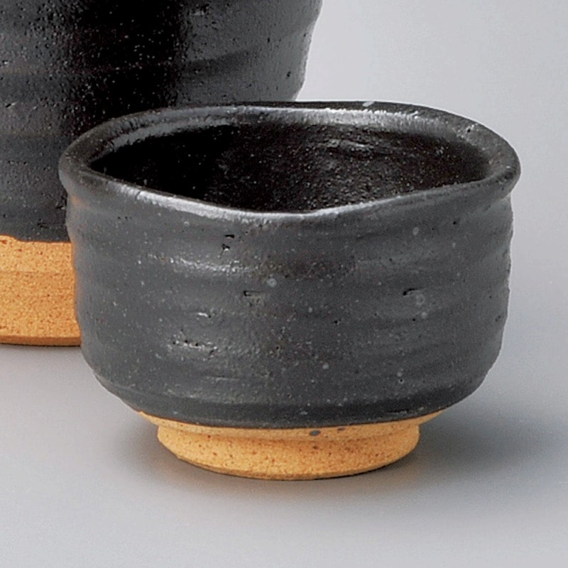 金正陶器 黒織部ぐい呑 1個(ご注文単位1個)【直送品】