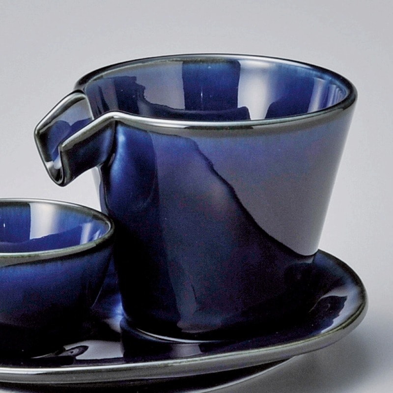 金正陶器 茄子紺ブルーしずる冷酒器 1個(ご注文単位1個)【直送品】