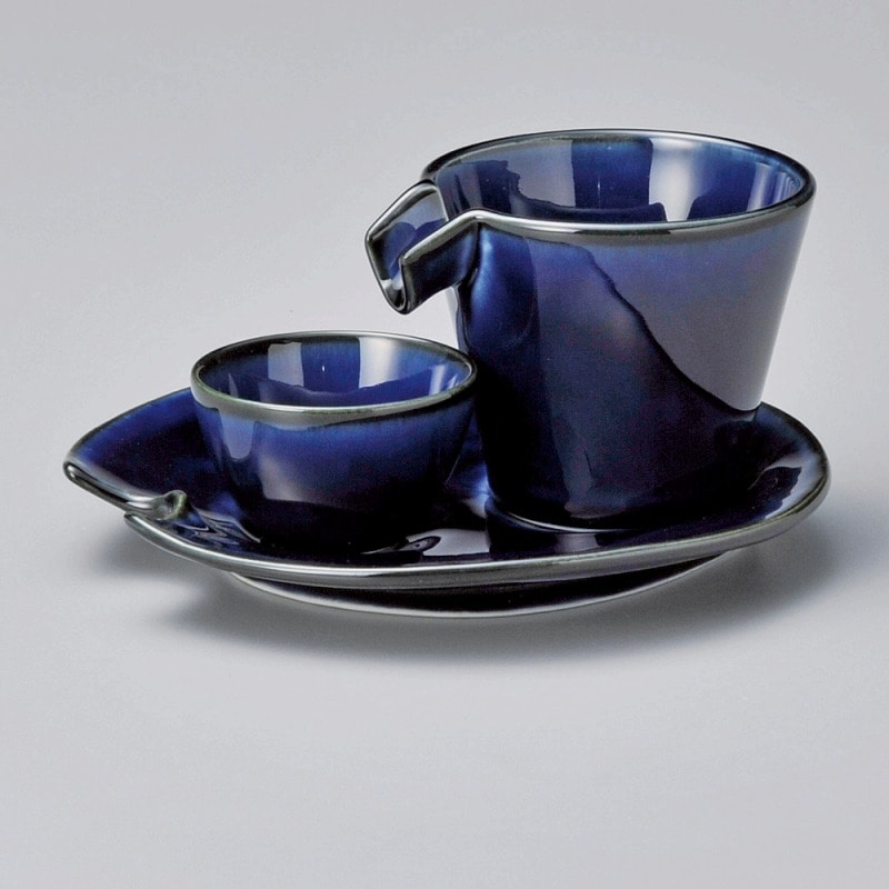 金正陶器 茄子紺ブルー受皿 1個(ご注文単位1個)【直送品】