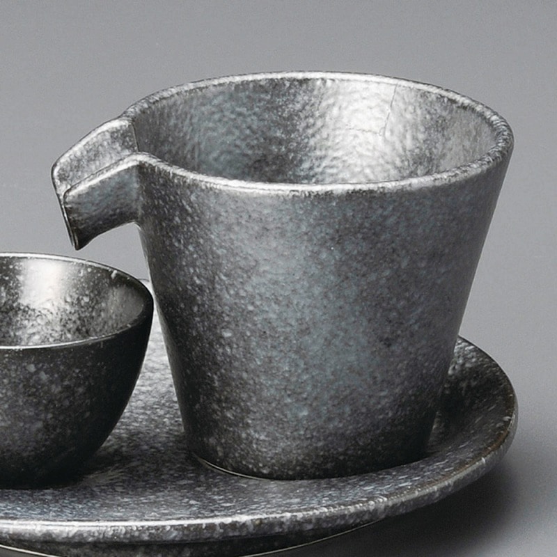 金正陶器 銀黒しずる冷酒器 1個(ご注文単位1個)【直送品】