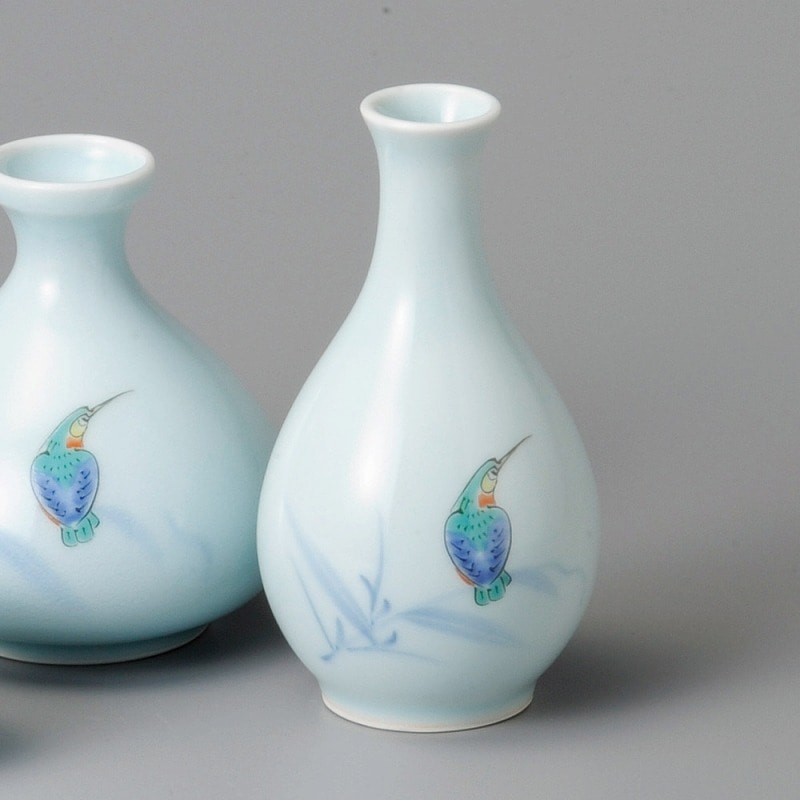 金正陶器 青瓷かわせみ丸型徳利 1個(ご注文単位1個)【直送品】