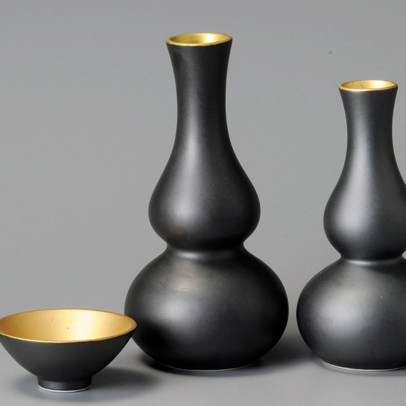 金正陶器 黒釉口金大徳利 1個(ご注文単位1個)【直送品】