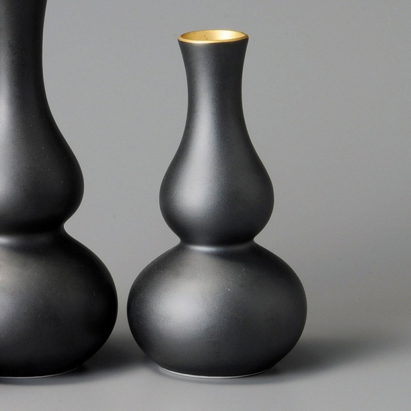 金正陶器 黒釉口金小徳利 1個(ご注文単位1個)【直送品】