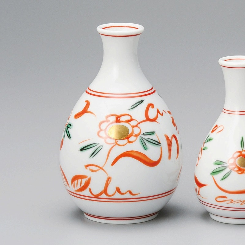 金正陶器 赤絵草花2号徳利 1個(ご注文単位1個)【直送品】