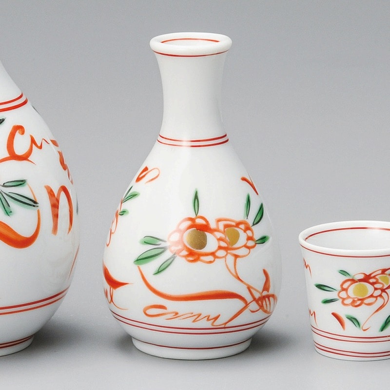 金正陶器 赤絵草花8勺徳利 1個(ご注文単位1個)【直送品】