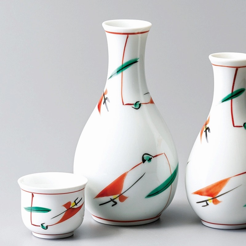 金正陶器 赤絵つゆ草徳利(大) 1個(ご注文単位1個)【直送品】