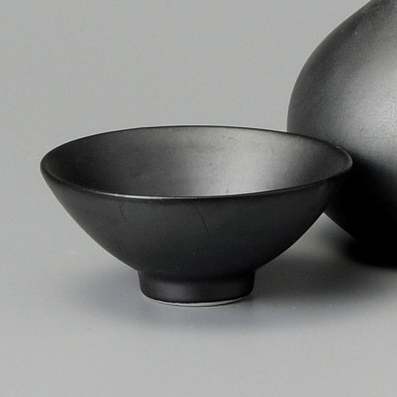 金正陶器 W/B黒マット盃 1個(ご注文単位1個)【直送品】