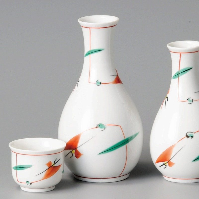 金正陶器 赤絵つゆ草徳利(大) 1個(ご注文単位1個)【直送品】