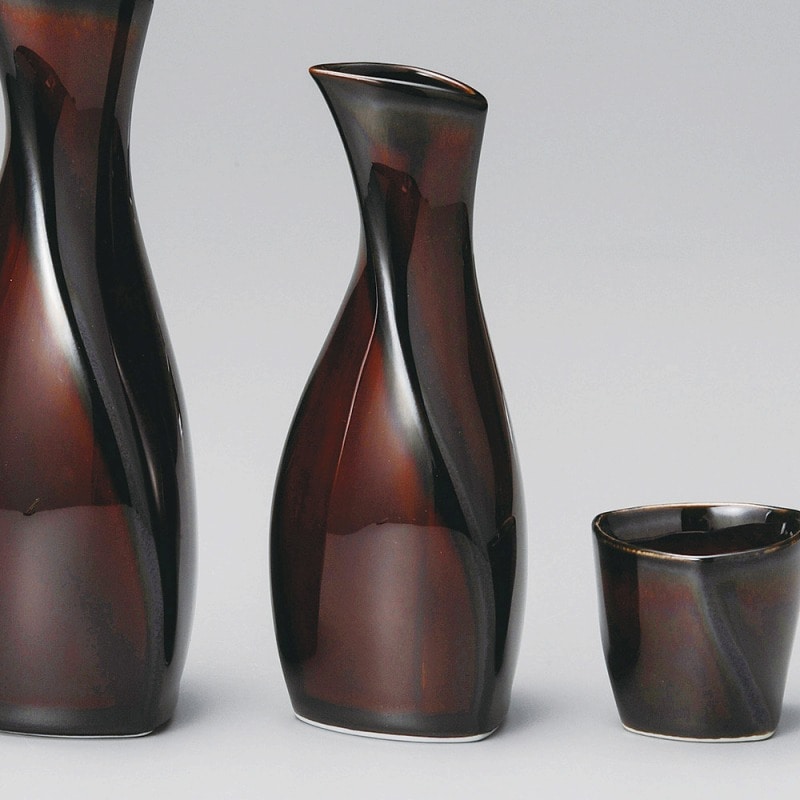 金正陶器 うるしブラウンオリメ徳利(小) 1個(ご注文単位1個)【直送品】