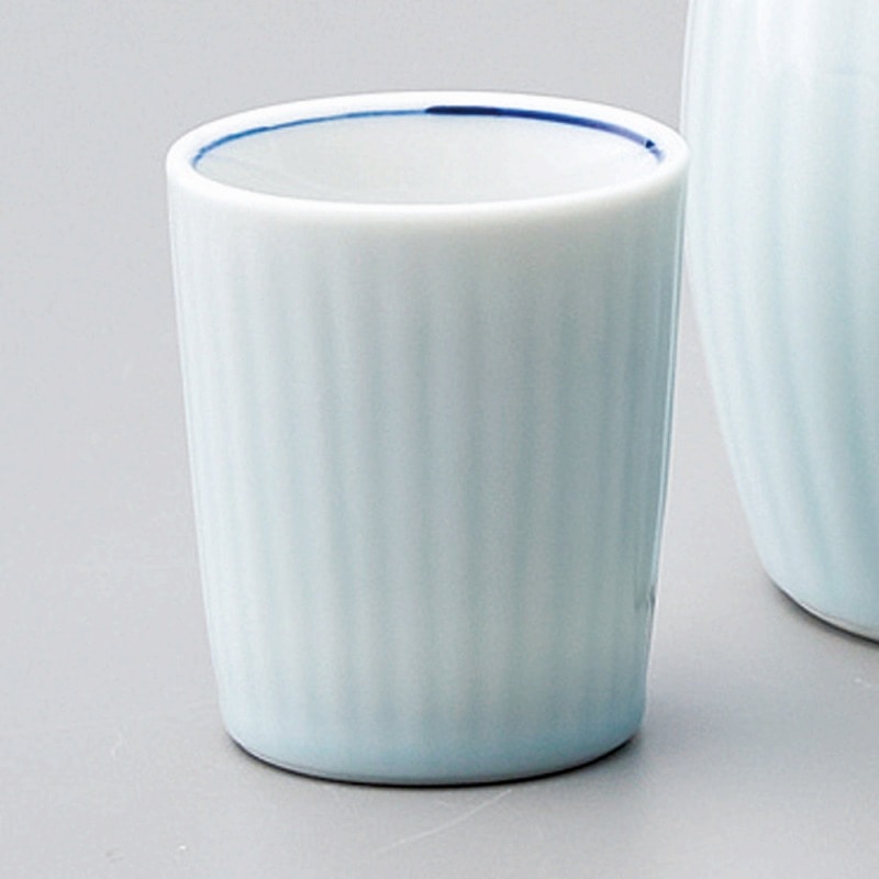 金正陶器 白磁千筋立盃 1個(ご注文単位1個)【直送品】