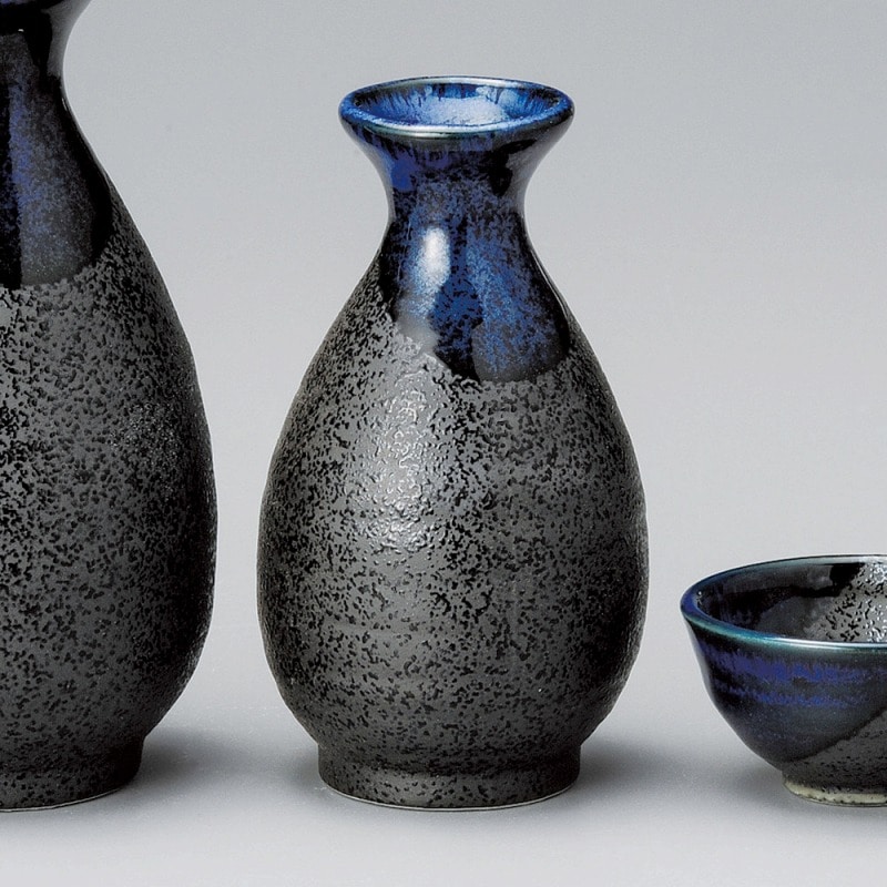 金正陶器 黒吹青流し小徳利 1個(ご注文単位1個)【直送品】
