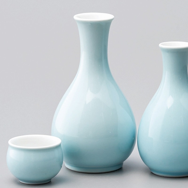 金正陶器 水青磁塗分け玉型徳利(大) 1個(ご注文単位1個)【直送品】