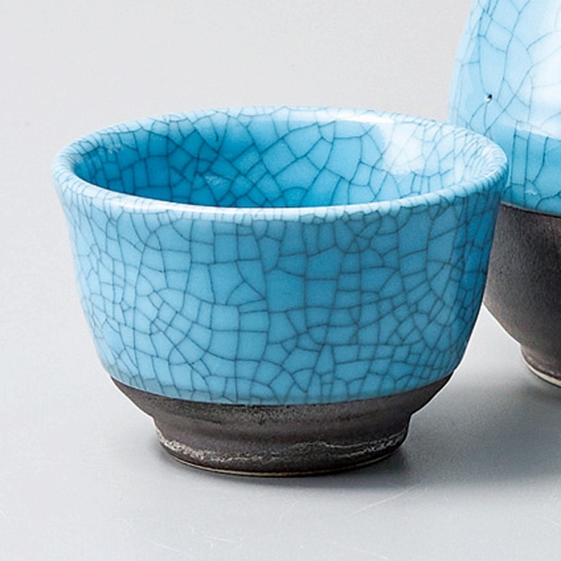 金正陶器 墨貫入 ブルーぐい呑 1個(ご注文単位1個)【直送品】