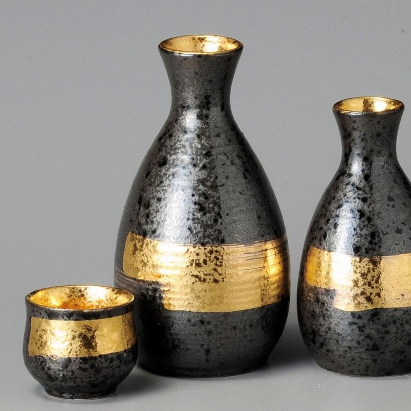 金正陶器 黒鉄錆金刷毛目徳利(大) 1個(ご注文単位1個)【直送品】