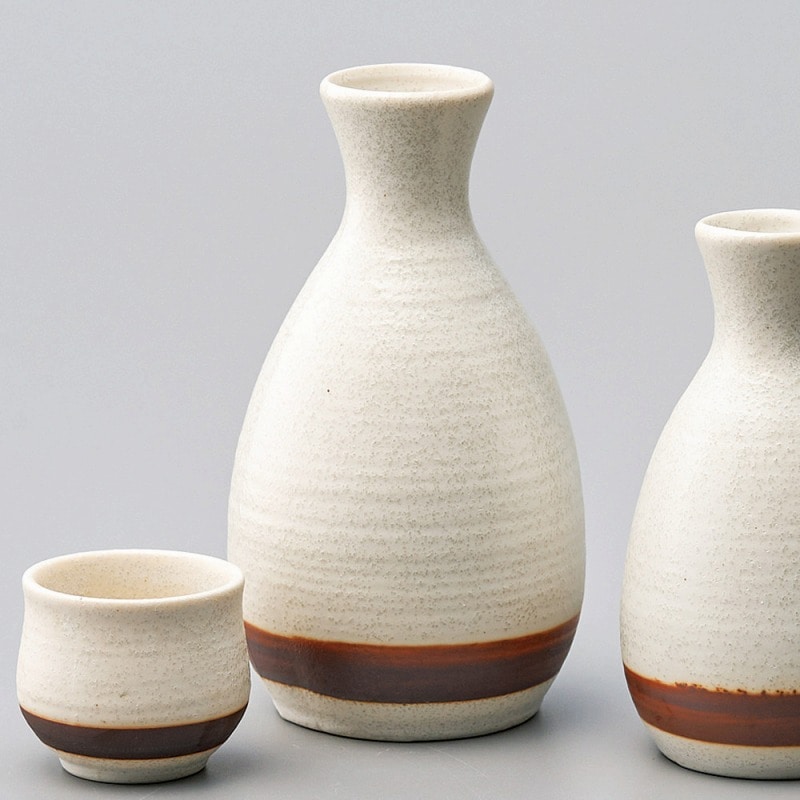 金正陶器 白結晶ライン2合徳利 1個(ご注文単位1個)【直送品】