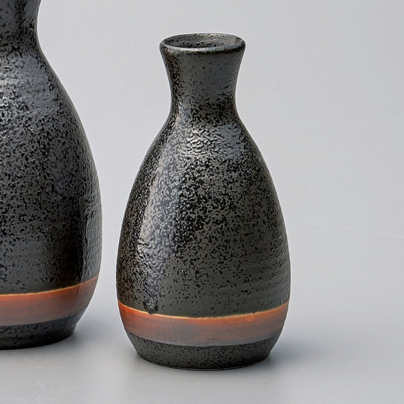 金正陶器 黒結晶ライン1合徳利 1個(ご注文単位1個)【直送品】