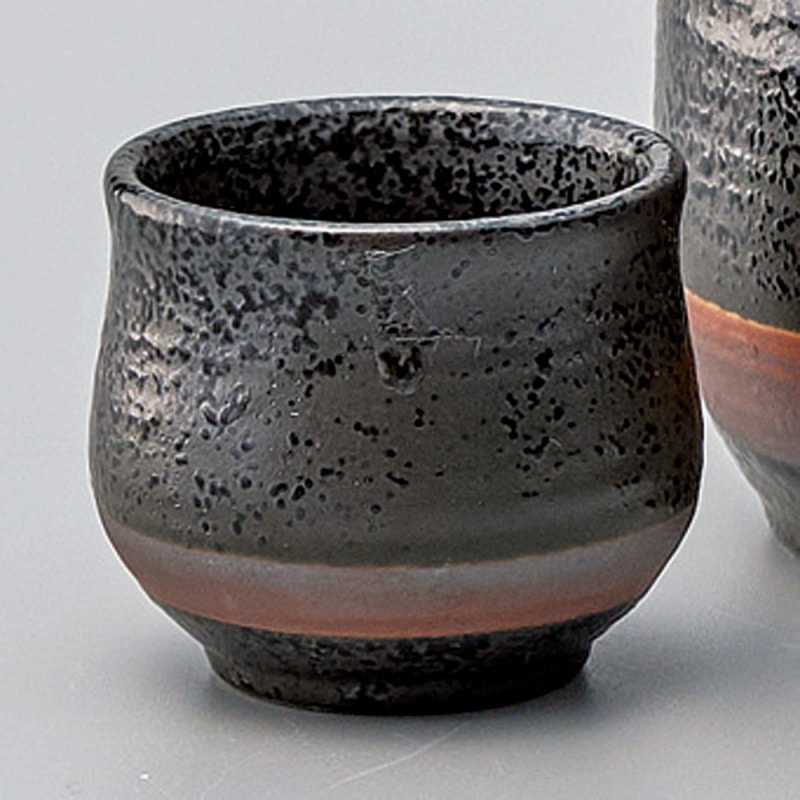 金正陶器 黒結晶ライン盃 1個(ご注文単位1個)【直送品】