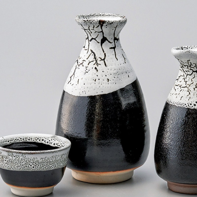 金正陶器 かいらぎ風(黒)徳利(大) 1個(ご注文単位1個)【直送品】