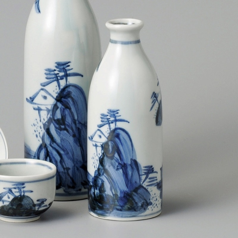 金正陶器 古染山水徳利(1合) 1個（ご注文単位1個）【直送品】