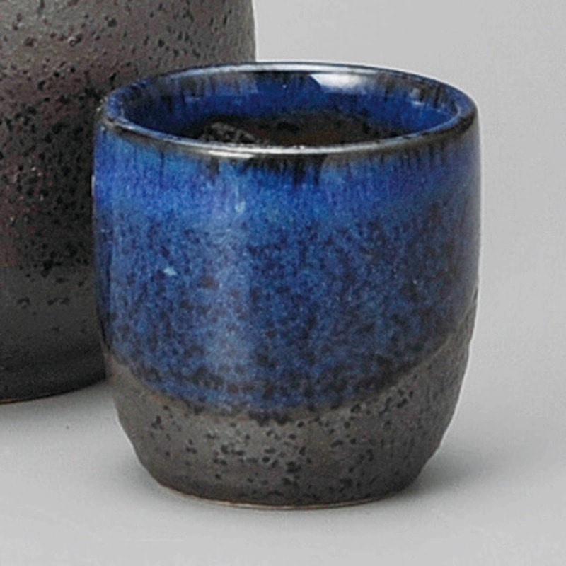 金正陶器 黒吹青盃 1個（ご注文単位1個）【直送品】