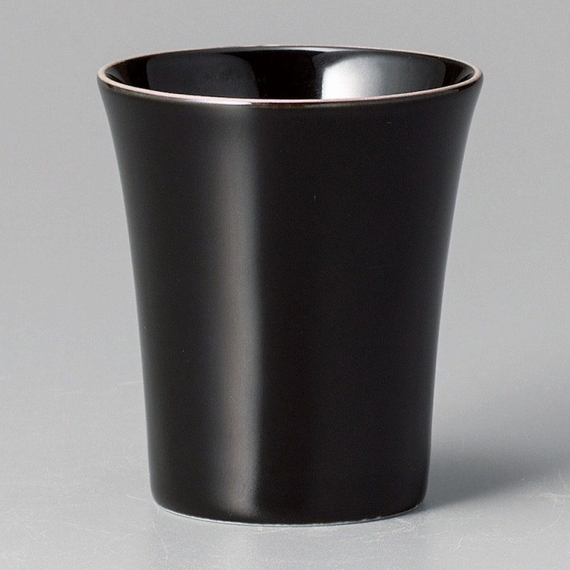 金正陶器 蛇の目ﾋﾟﾝｸ黒艶盃 1個（ご注文単位1個）【直送品】