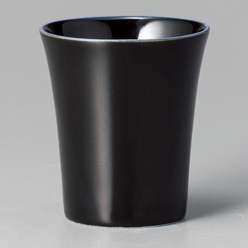 金正陶器 蛇の目ﾌﾞﾙｰ黒艶盃 1個（ご注文単位1個）【直送品】