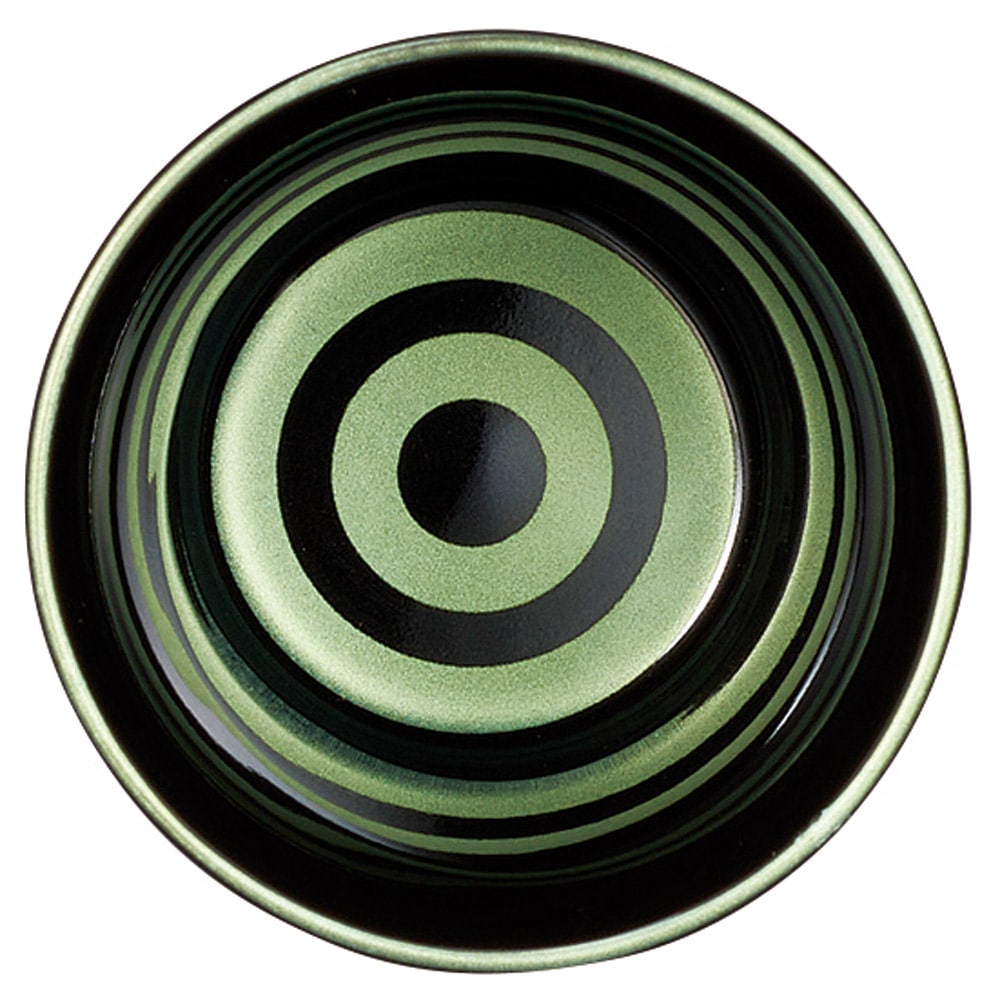 金正陶器 蛇の目ｸﾞﾘｰﾝ黒艶盃 1個（ご注文単位1個）【直送品】