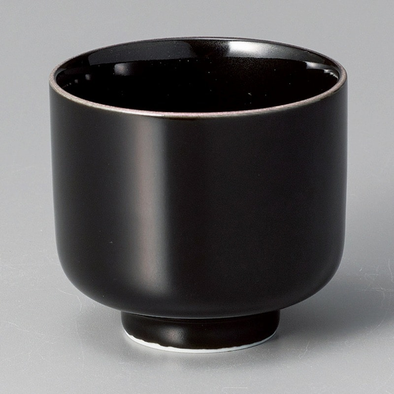 金正陶器 蛇の目ﾋﾟﾝｸ黒艶5勺盃 1個（ご注文単位1個）【直送品】