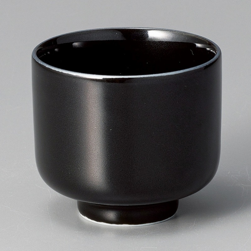 金正陶器 蛇の目ｼﾙﾊﾞｰ黒艶5勺盃 1個（ご注文単位1個）【直送品】