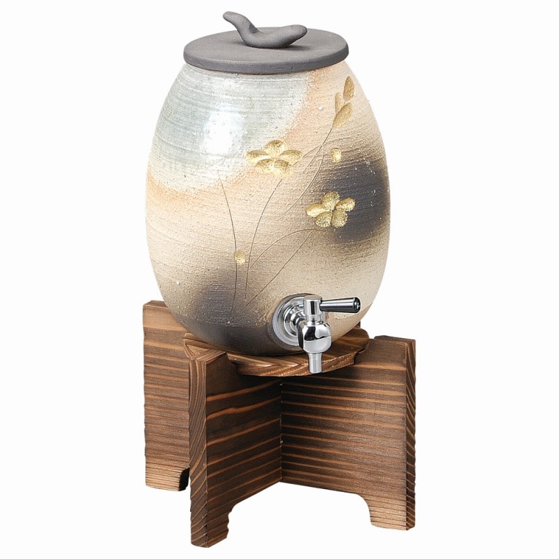 金正陶器 金彩花彫サーバー焼杉台付 1個(ご注文単位1個)【直送品】