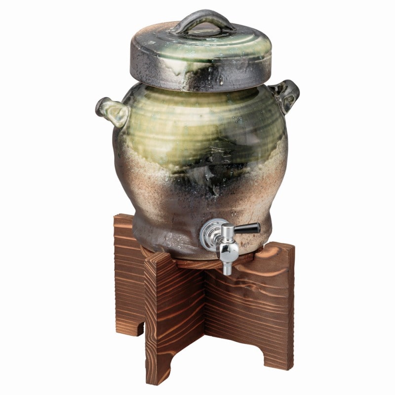 金正陶器 ビードロサーバー焼杉台付 1個(ご注文単位1個)【直送品】