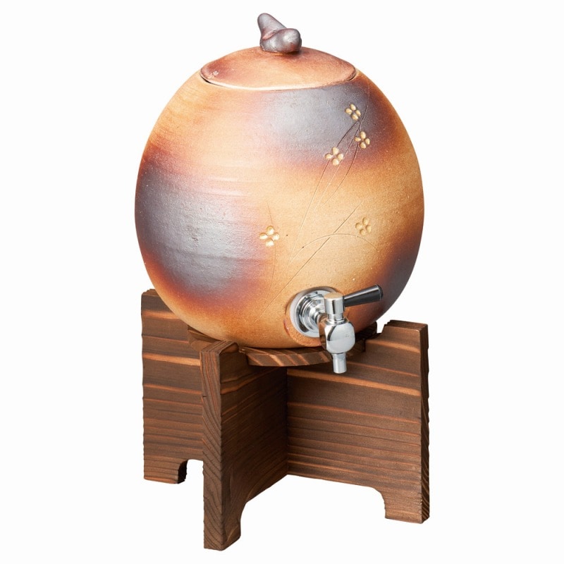 金正陶器 火色小花焼酎サーバー焼杉台付 1個(ご注文単位1個)【直送品】