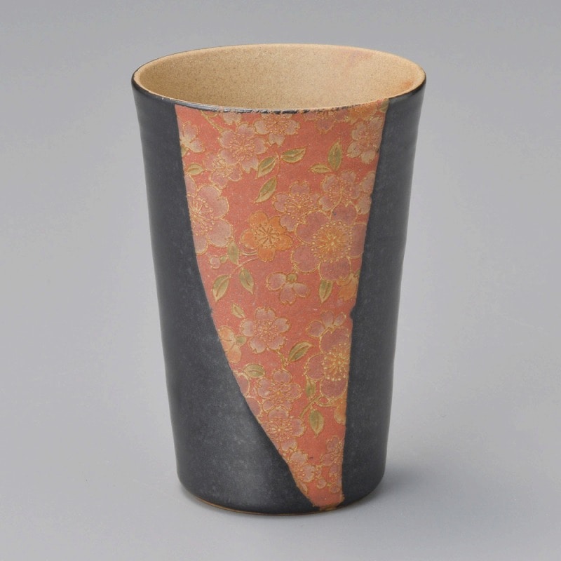 金正陶器 花柄美増し(黒)ﾋﾞｱﾁｭｰﾊｲ 1個（ご注文単位1個）【直送品】