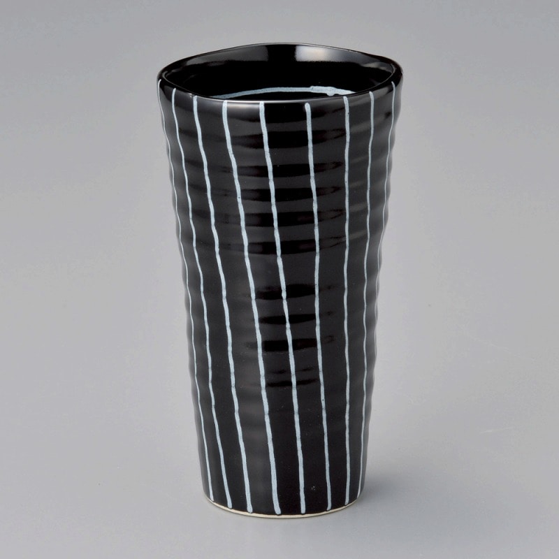 金正陶器 白黒十草焼酎ｶｯﾌﾟ(黒) 1個（ご注文単位1個）【直送品】