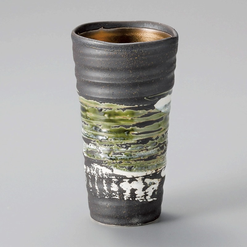 金正陶器 黒巻×金彩焼酎&ﾋﾞｱｶｯﾌﾟ 1個（ご注文単位1個）【直送品】