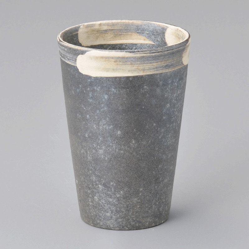 金正陶器 黒窯変刷毛目ﾌﾘｰｶｯﾌﾟ 1個（ご注文単位1個）【直送品】