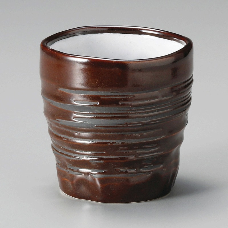 金正陶器 ｱﾒ釉刷毛目焼酎ｶｯﾌﾟ 1個（ご注文単位1個）【直送品】