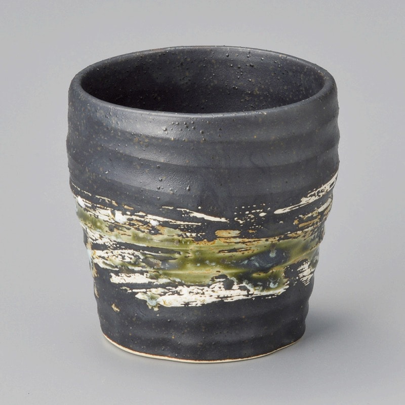 金正陶器 黒刷毛たっぷり焼酎ｶｯﾌﾟ 1個（ご注文単位1個）【直送品】