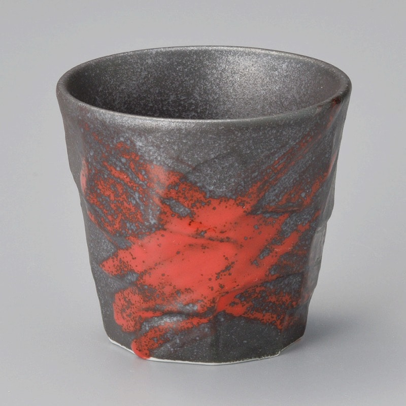 金正陶器 ブラストデリカ(赤)ロックカップ 1個(ご注文単位1個)【直送品】