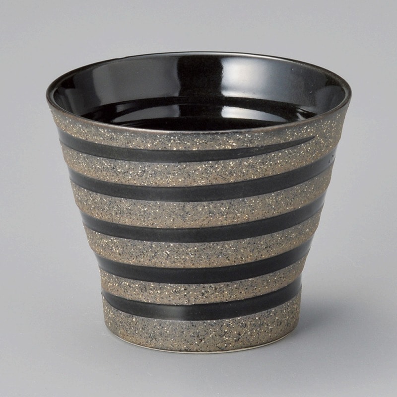 金正陶器 黒ウズロックカップ 1個(ご注文単位1個)【直送品】