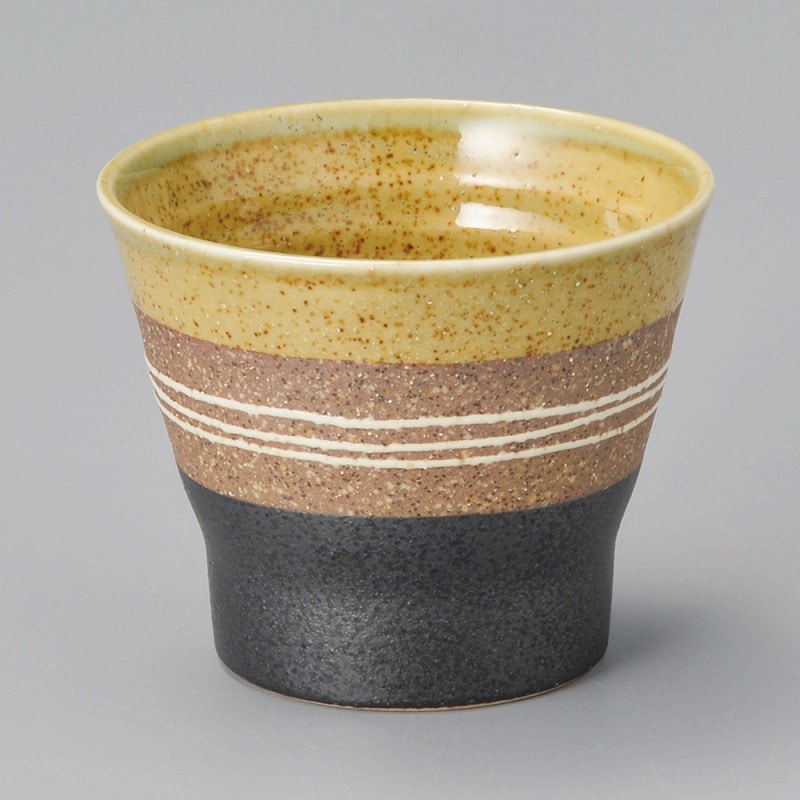 金正陶器 黄糸車ロックカップ 1個(ご注文単位1個)【直送品】