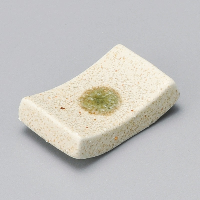 金正陶器 砂目緑長角箸置 1個(ご注文単位1個)【直送品】