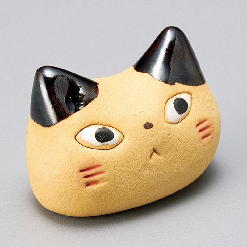金正陶器 手造り 猫 黄アメ箸置 1個(ご注文単位1個)【直送品】