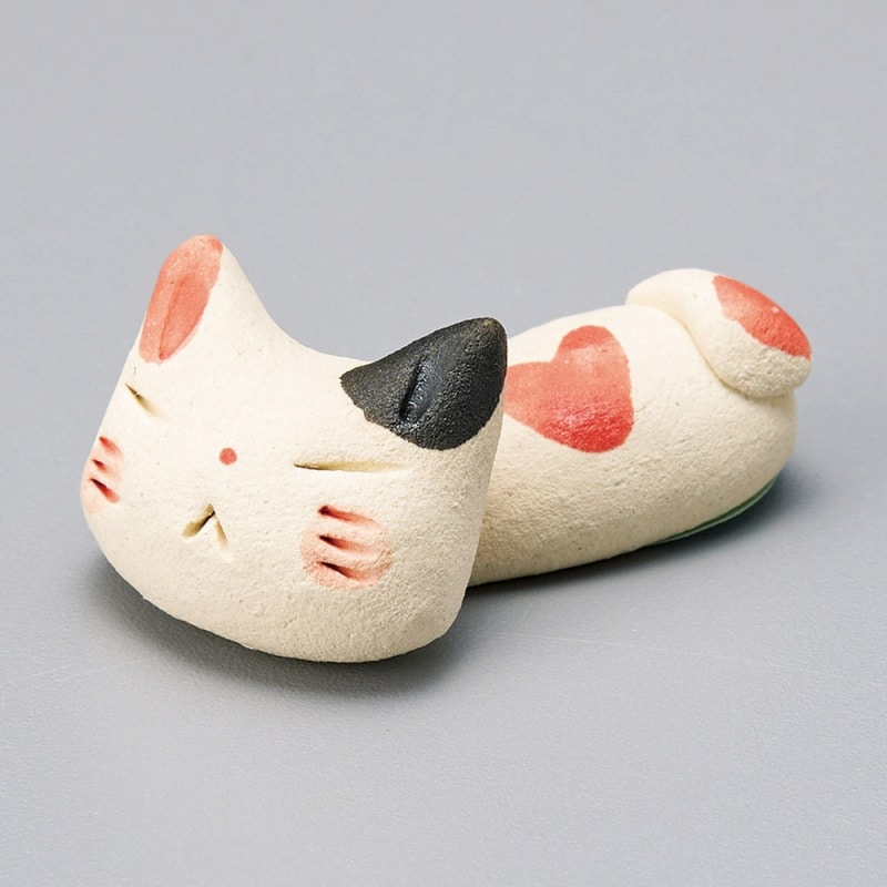 金正陶器 手造り 猫 ミケ 箸置 1個(ご注文単位1個)【直送品】
