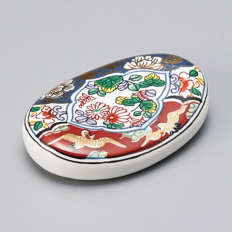 金正陶器 錦オーバル箸置間取り花鳥 1個(ご注文単位1個)【直送品】