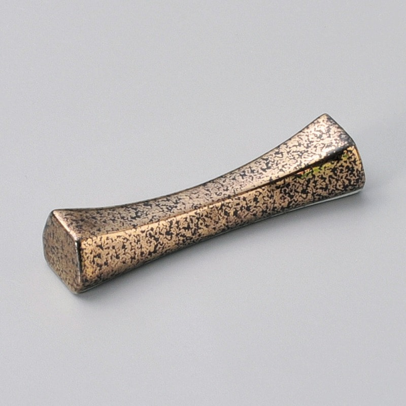 金正陶器 六角面取黒金タタキ箸置 1個(ご注文単位1個)【直送品】