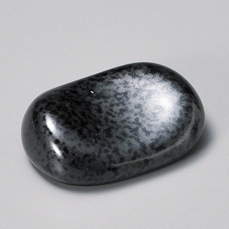 金正陶器 黒結晶平小判箸置 1個(ご注文単位1個)【直送品】